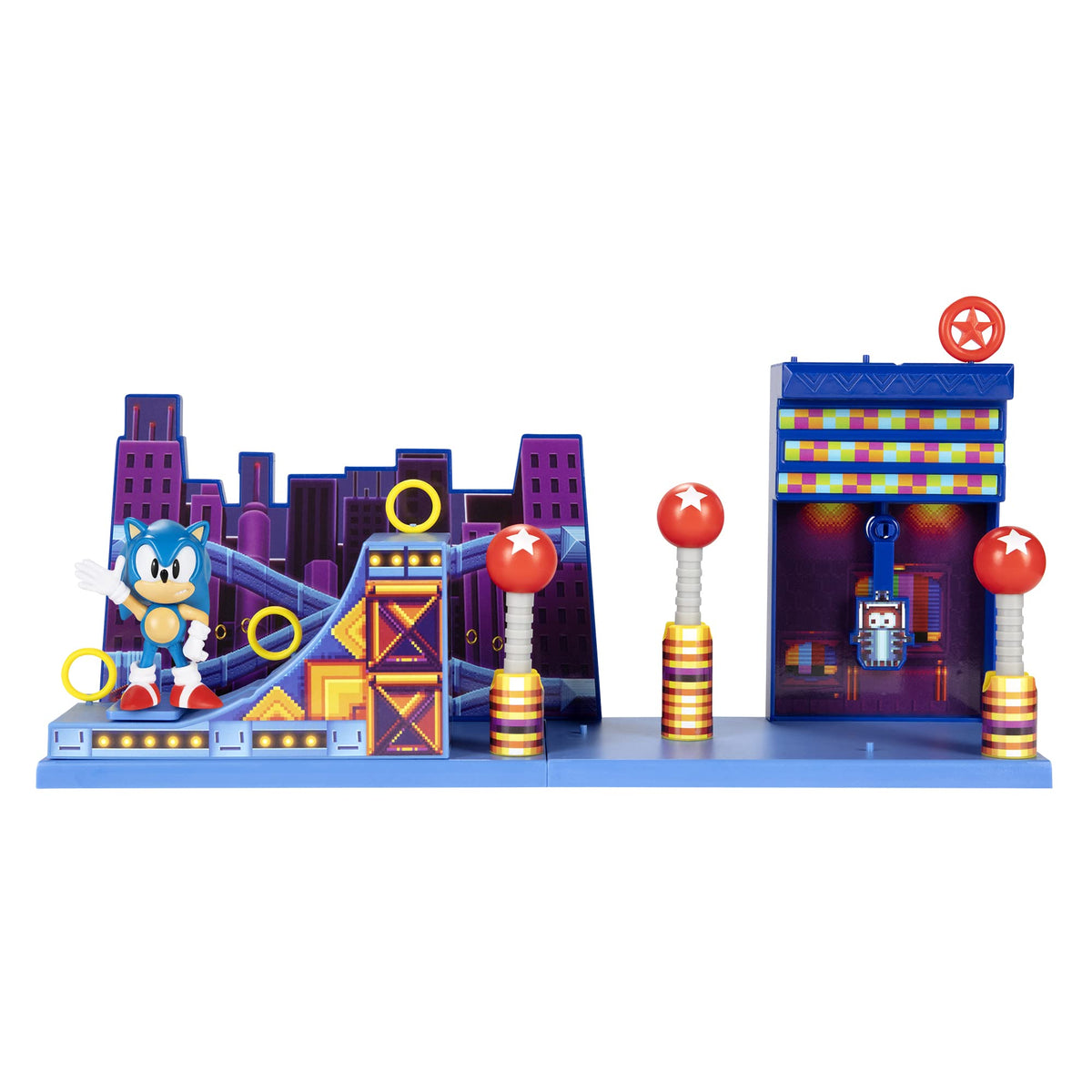 Sonic The Hedgehog 2.5-inch figure with Studiopolis Zone playset for immersive, interactive play.