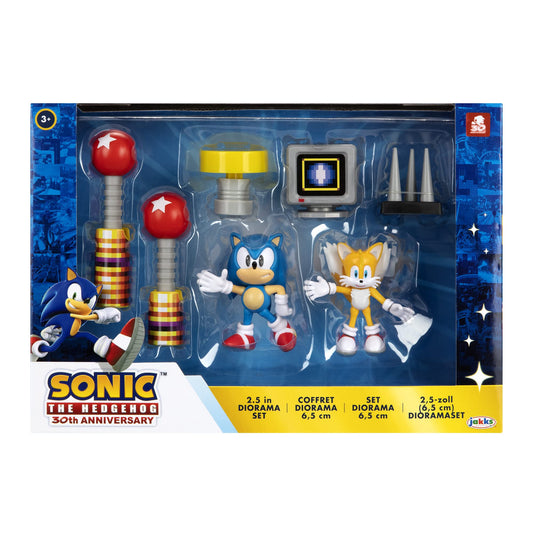 Sonic The Hedgehog 2.5-inch diorama set front display for dynamic posing and collection