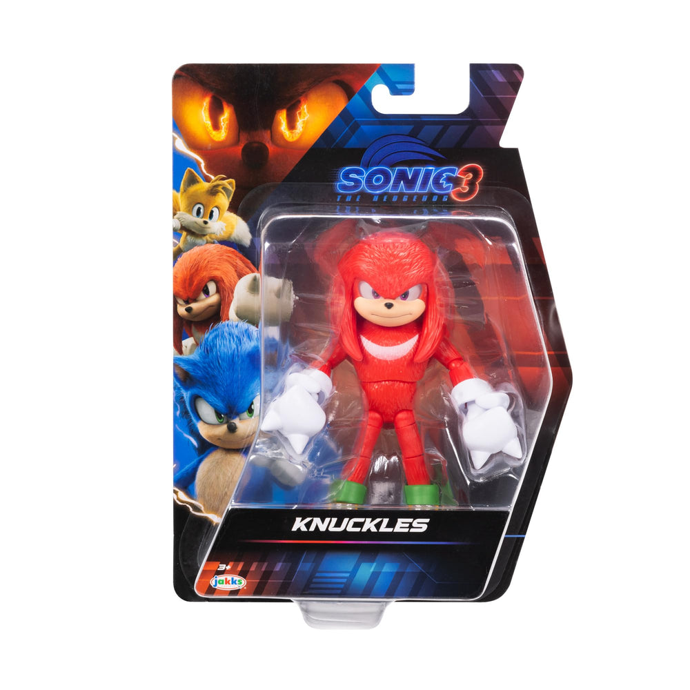 Sonic The Hedgehog 3 Knuckles 5-inch figure back view showing sculpt and poseability.