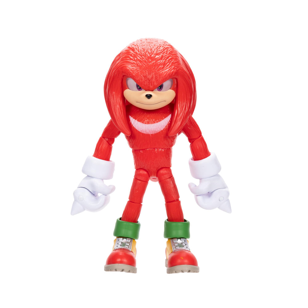 Sonic The Hedgehog 3 Knuckles 5-inch figure front view for display and poseability.