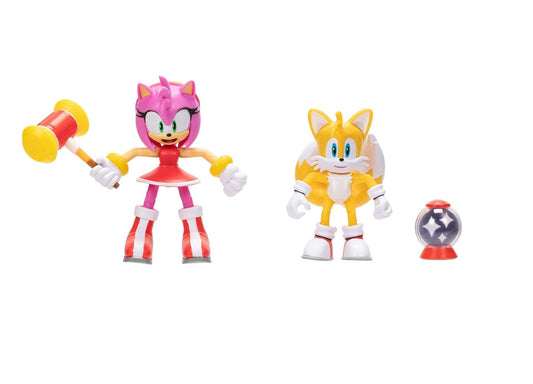 Sonic The Hedgehog modern Tails and Amy front-view figures for display and imaginative play.