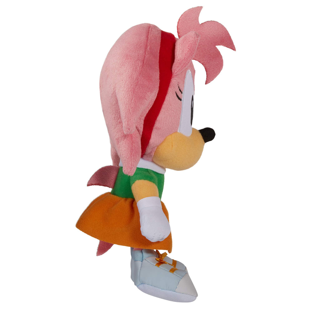 Sonic The Hedgehog Amy plush front view with accurate character design and cuddly appeal.