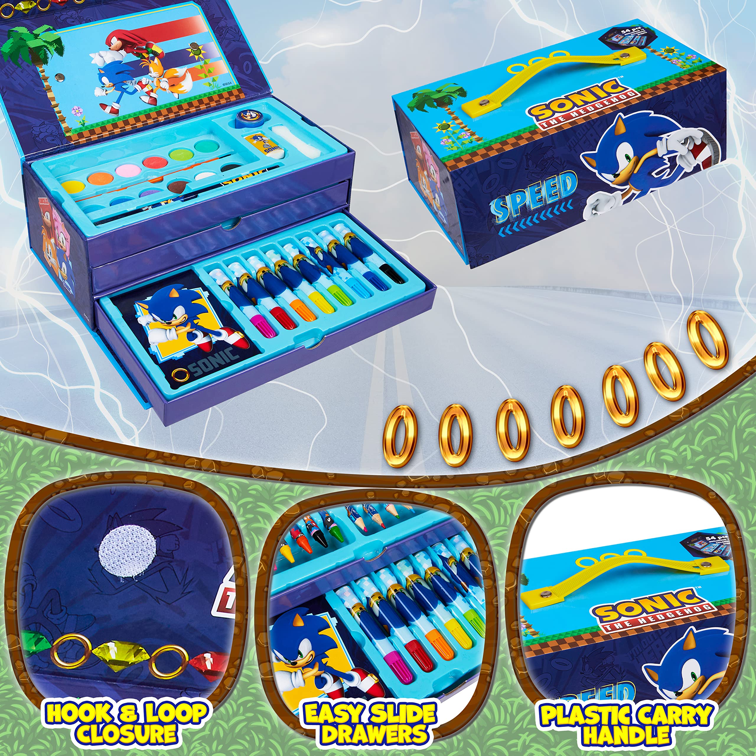 Sonic The Hedgehog felt tip pens spark bold doodles and lettering.