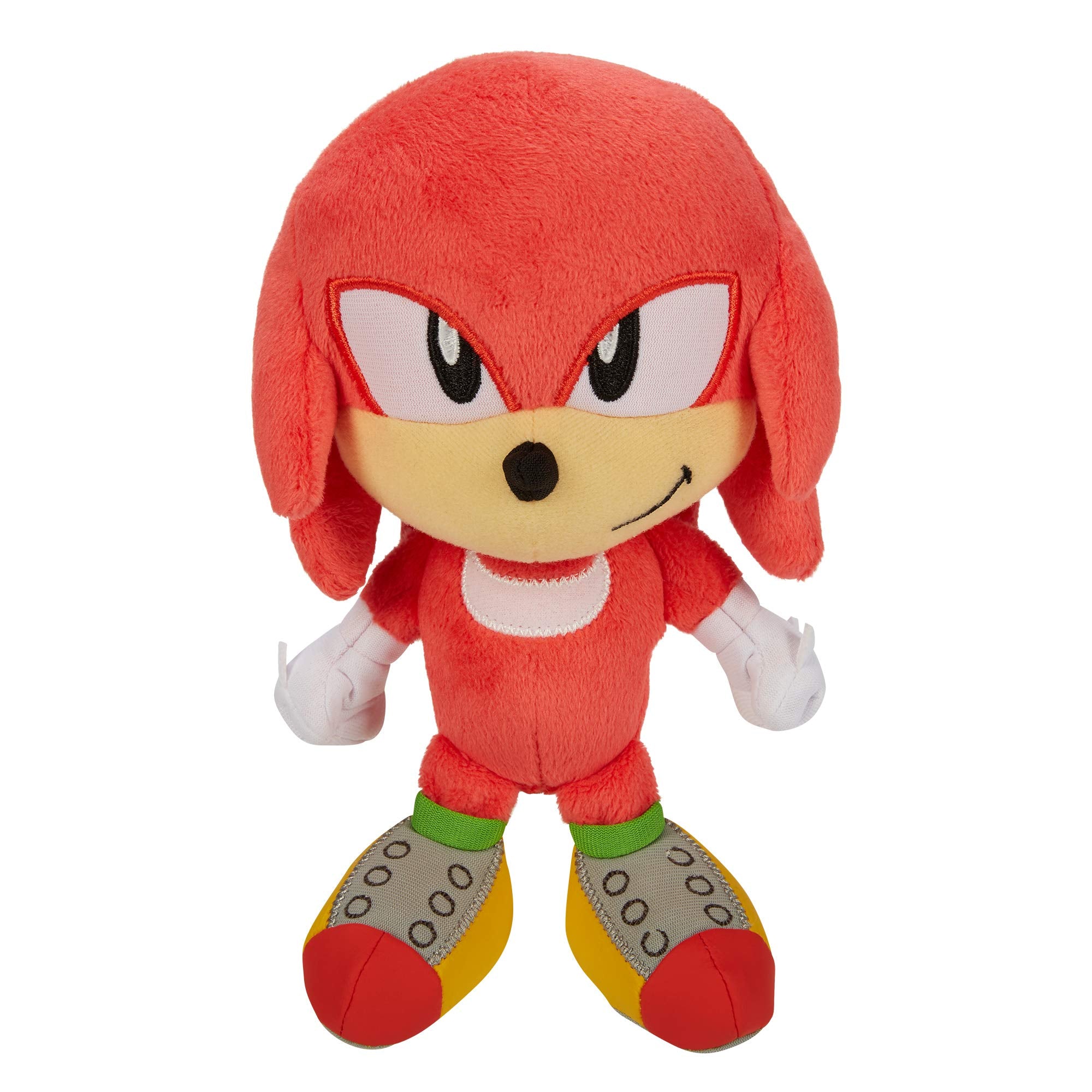 Sonic The Hedgehog Knuckles plush back view, showcasing detailed stitching.