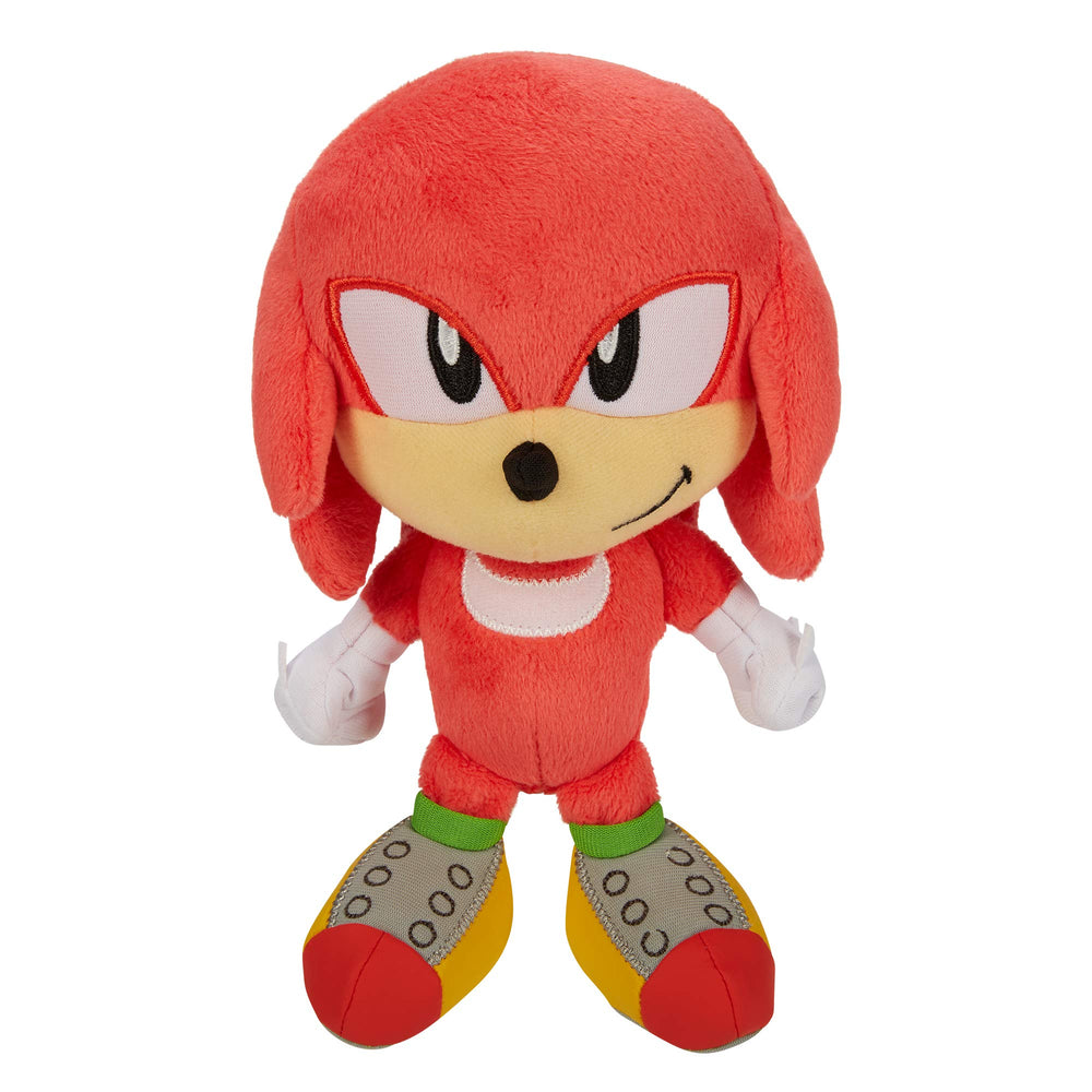 Sonic The Hedgehog Knuckles plush back view, showcasing detailed stitching.