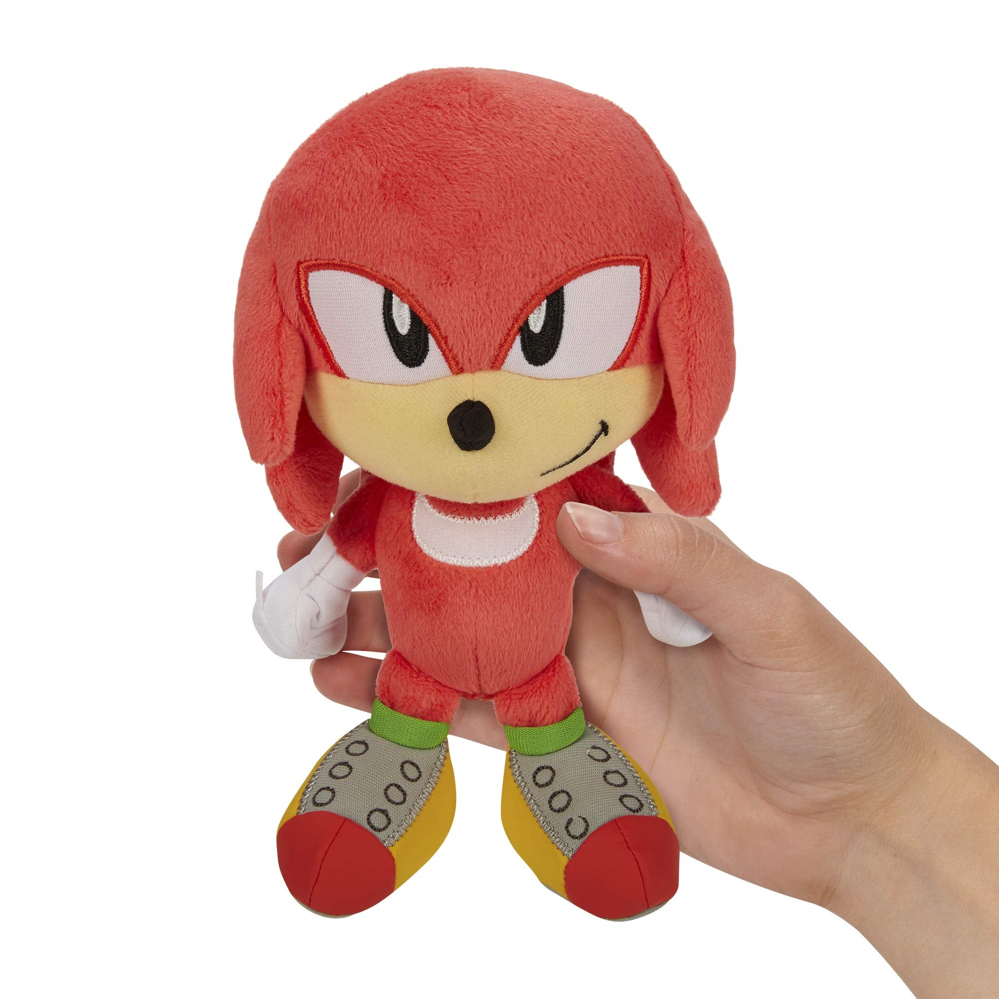 Sonic The Hedgehog Knuckles plush side view, ideal for display and hugs.