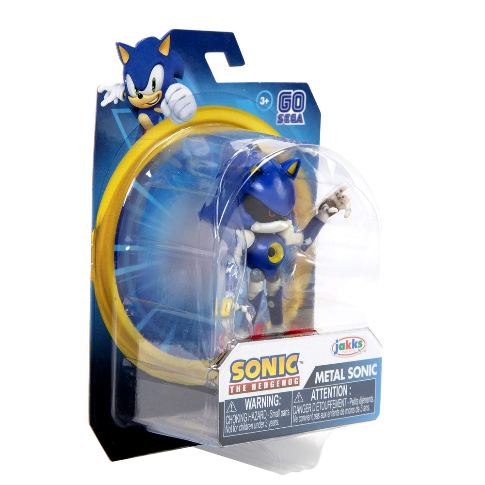 Sonic The Hedgehog Metal Sonic blue figure fits desk or display case.