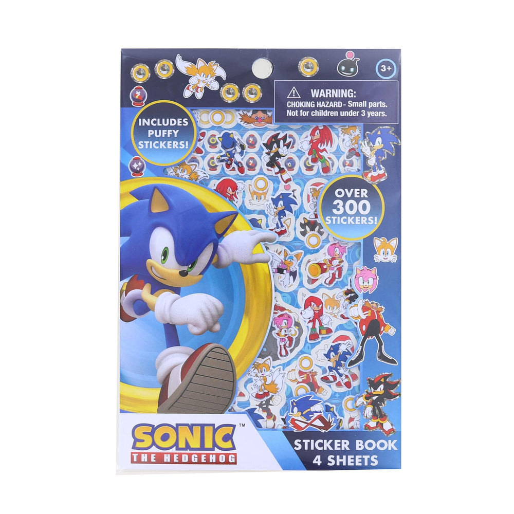 Sonic The Hedgehog sticker book cover with four sheets for creative decorating