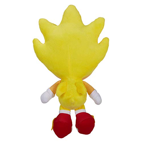 Sonic The Hedgehog Super Sonic 7-Inch plush hand pose shows kid-friendly size for small hands.