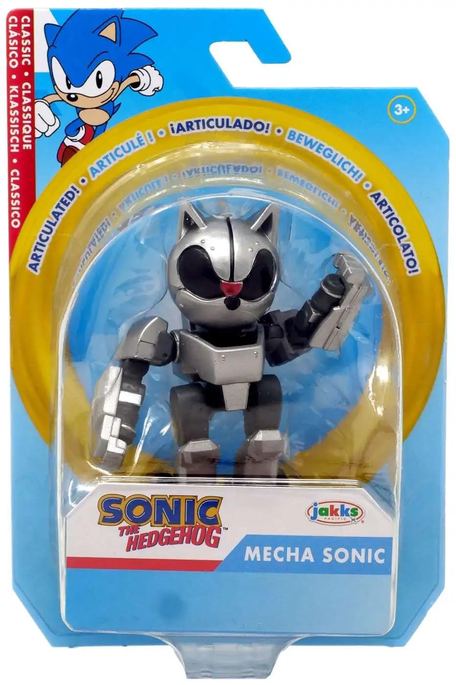 Sonic The Hedgehog Mecha Sonic mini figure in action pose for display and imaginative play