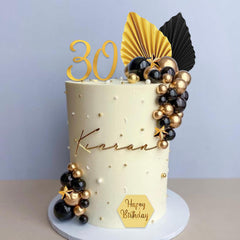 SONICEBUY gold acrylic numbers 0-9 cake toppers for customizable ages.