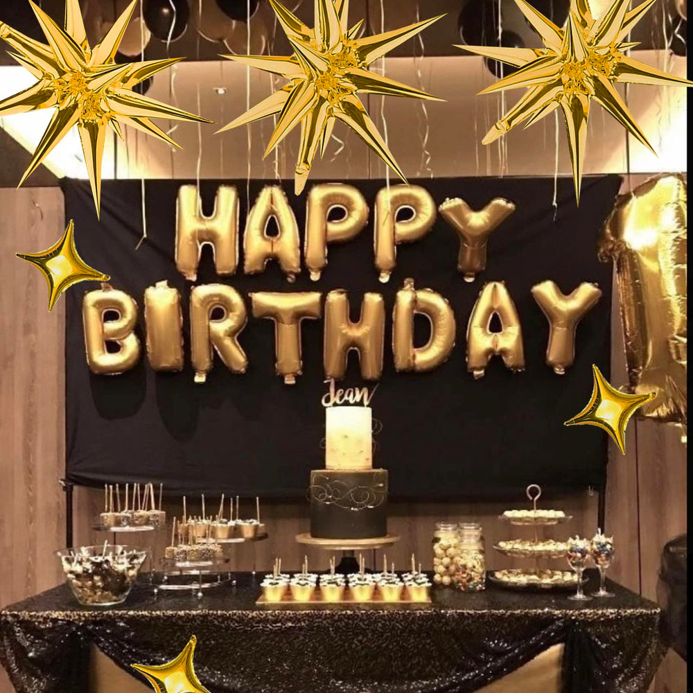SONICEBUY gold star balloon backdrop for celebrations