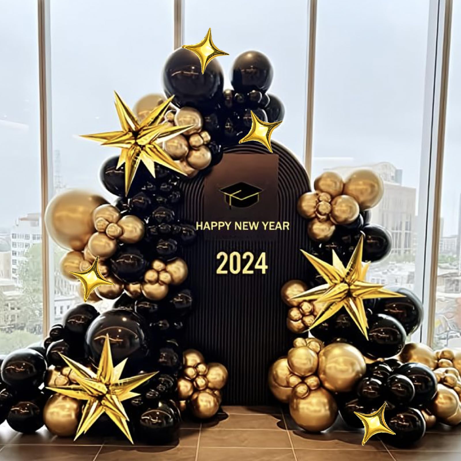 SONICEBUY gold star balloons kit enhances wedding decor