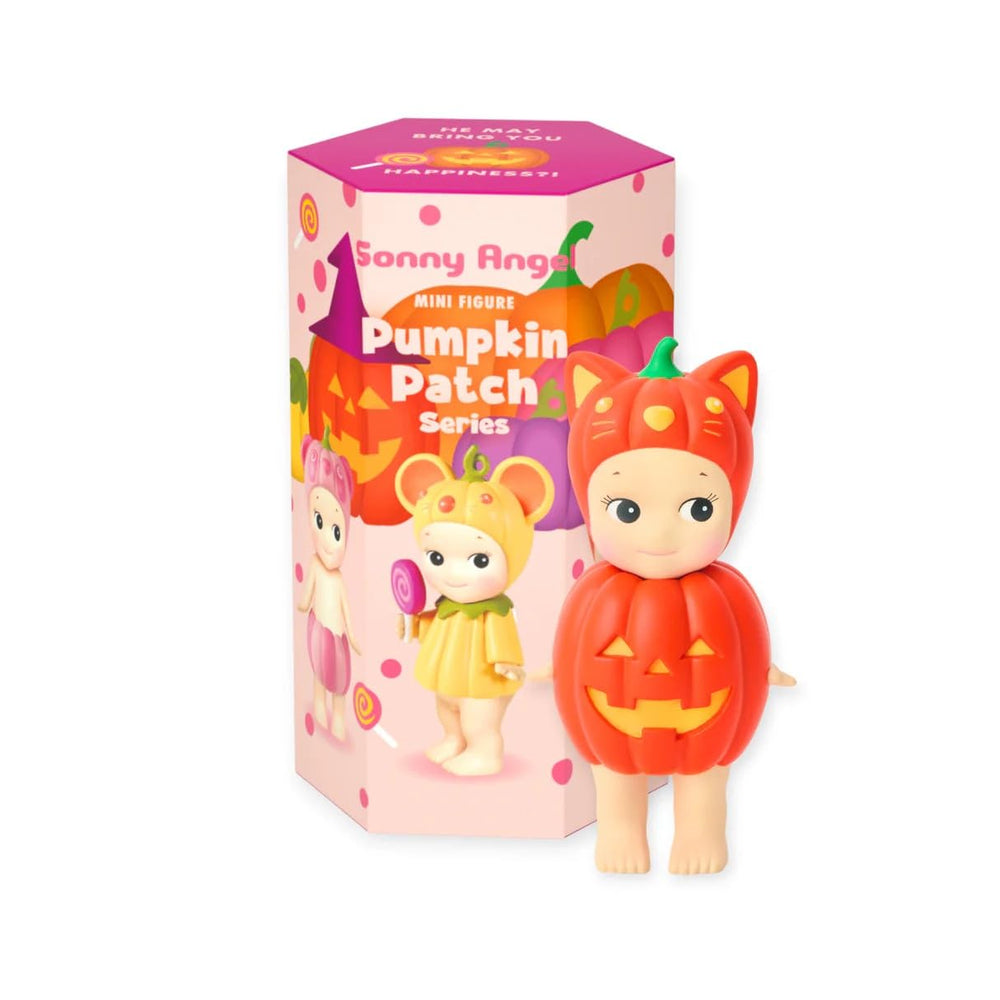 Sonny Angel Pumpkin Patch cat figure ready to brighten your shelf or desk.
