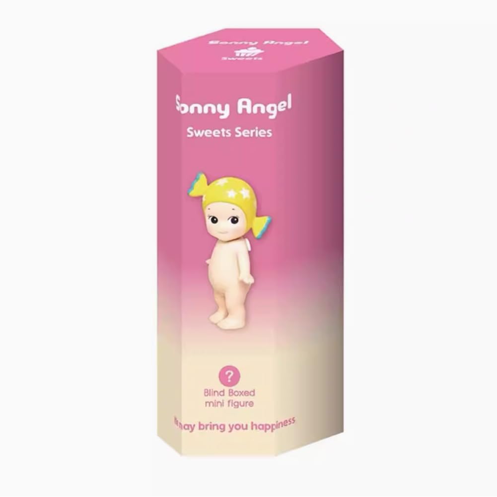 Sonny Angel Sweets sealed blind box reveals a surprise collectible for display and gifting.