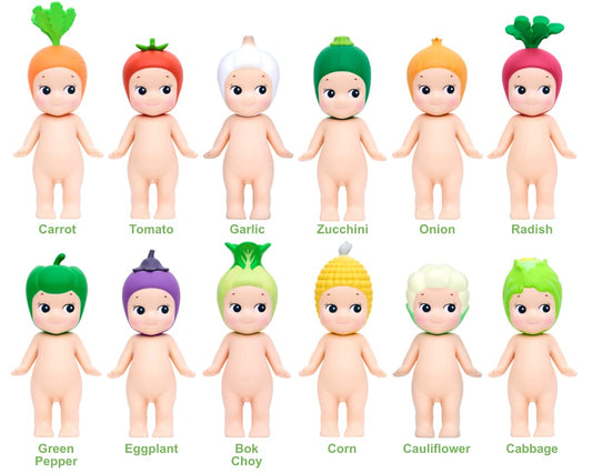 Sonny Angel vegetable headgear colors showcase fresh charm, ideal for display and collecting
