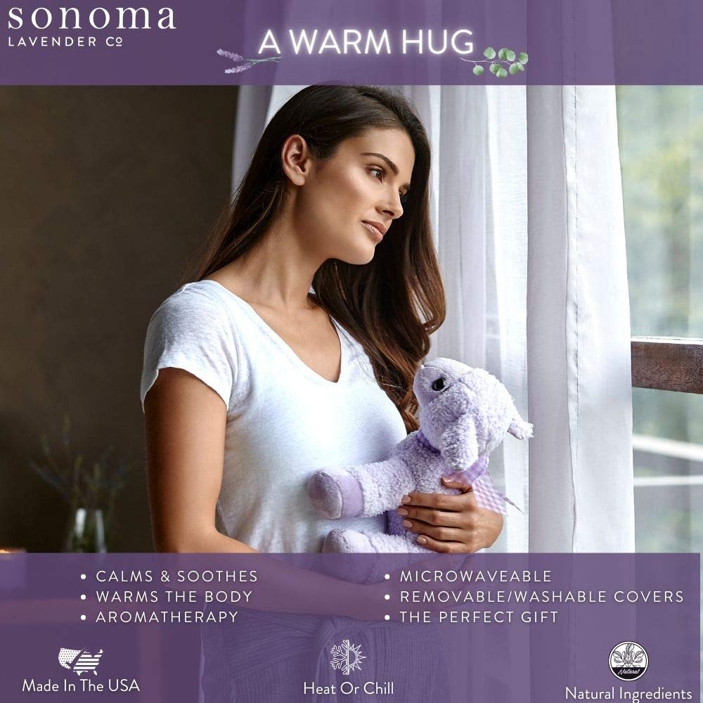 Sonoma Lavender microwaveable pillow demonstrating easy heat therapy for relaxation