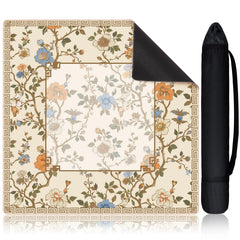 Sonwyoung chinoiserie mahjong mat in beige and white for elegant gameplay.