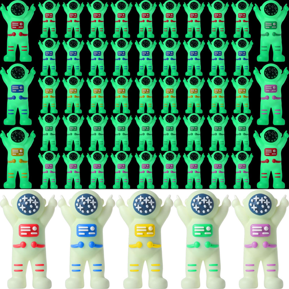 Sonwyoung glow-in-the-dark astronaut figurine shines on display for night-time decor.