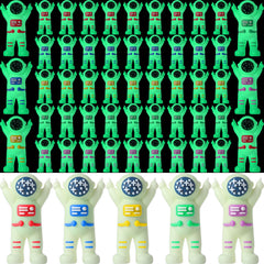 Sonwyoung glow-in-the-dark astronaut figurine shines on display for night-time decor.