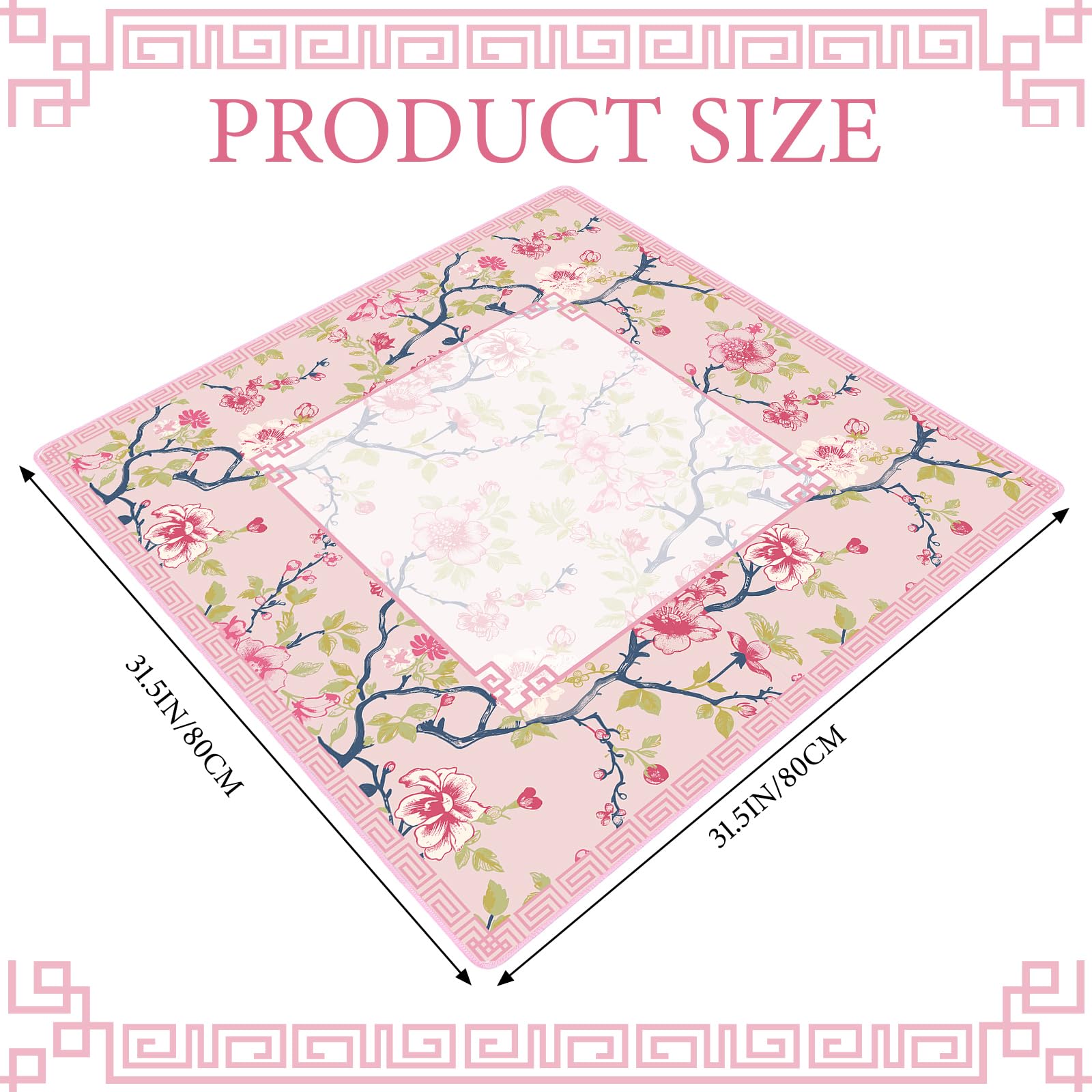Sonwyoung mahjong mat size 80x80 cm fits square tables and protects surfaces.