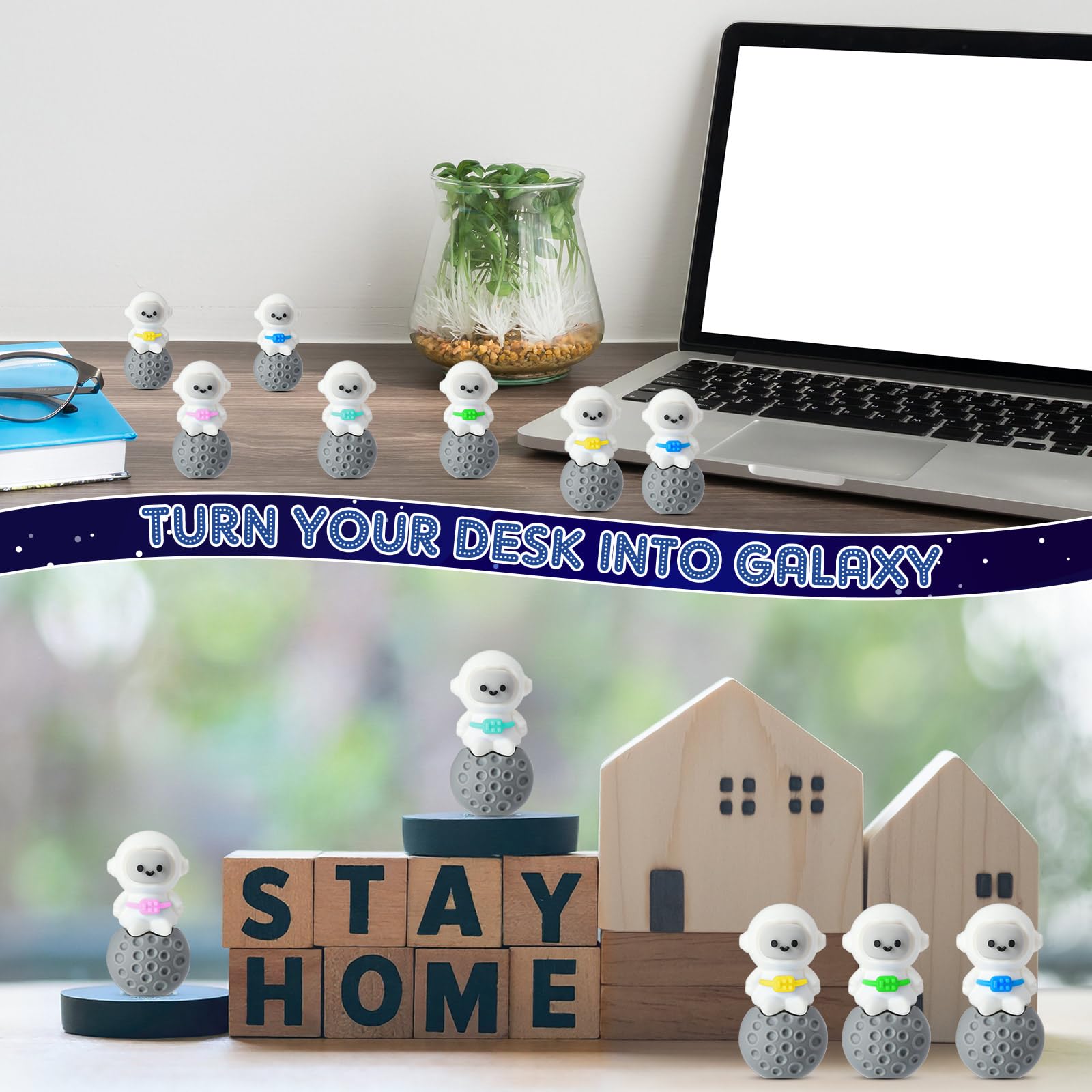 Sonwyoung mini astronaut blue seated figurine versatile for party prizes and desk decor.