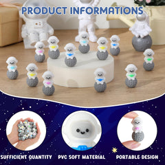Sonwyoung mini astronaut light blue seated figurine for DIY crafts and cake toppers.