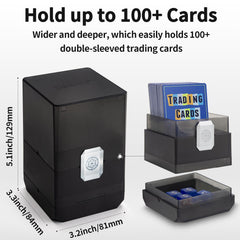 Sooez translucent storage box open, highlighting easy access to cards.