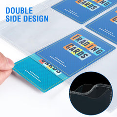 Sooez double-sided card sleeves clearly show contents