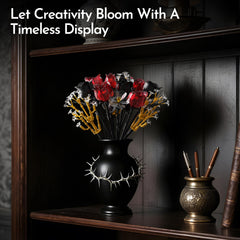 SOOLIO flowering crabapple accents add visual depth to the sculpture.