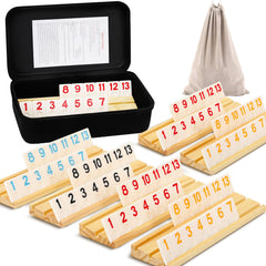 Soopotay upgraded rummy tiles show vibrant colors for family play and strategy.