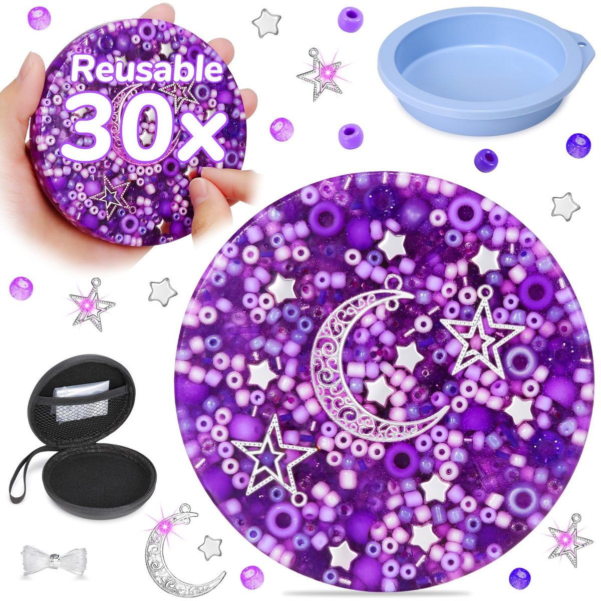 Sooppervix Starry Edition Picky Fidget Pad close-up showing beads for tactile calm