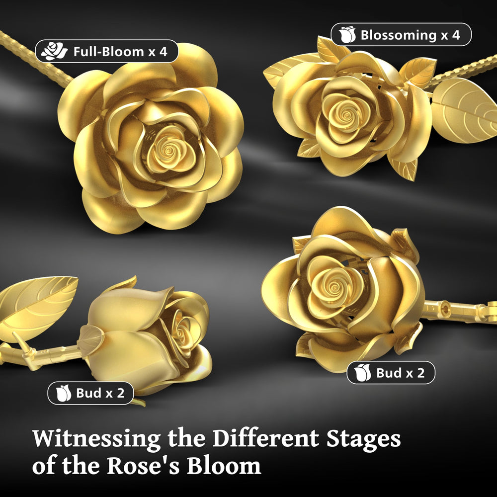 Sopu metallic gold roses set compatible with Lego flower building blocks