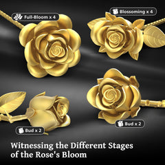 Sopu metallic gold roses set compatible with Lego flower building blocks