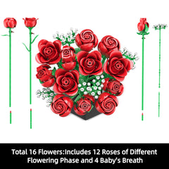 Sopu red rose blooms at varied stages for lifelike display