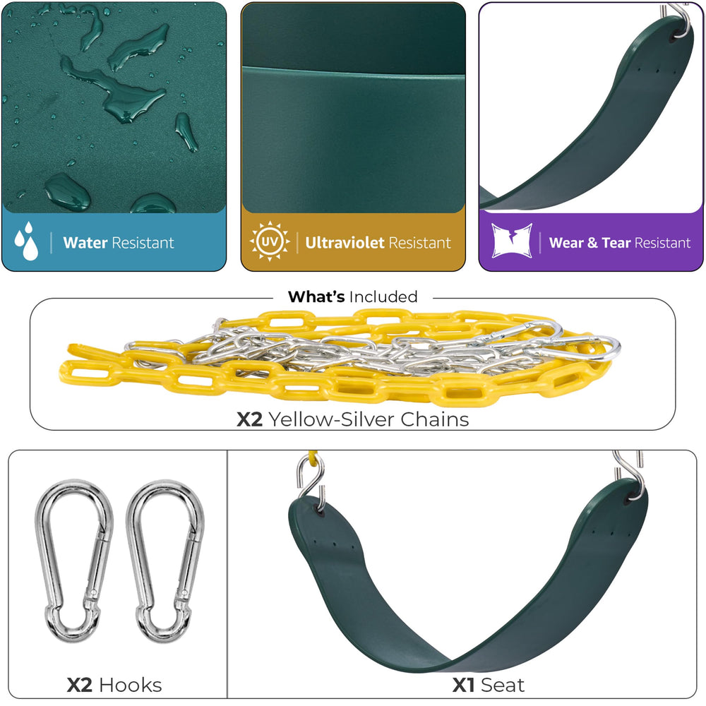 Durable Sorbus swing seat supports safe tree-swing style play.