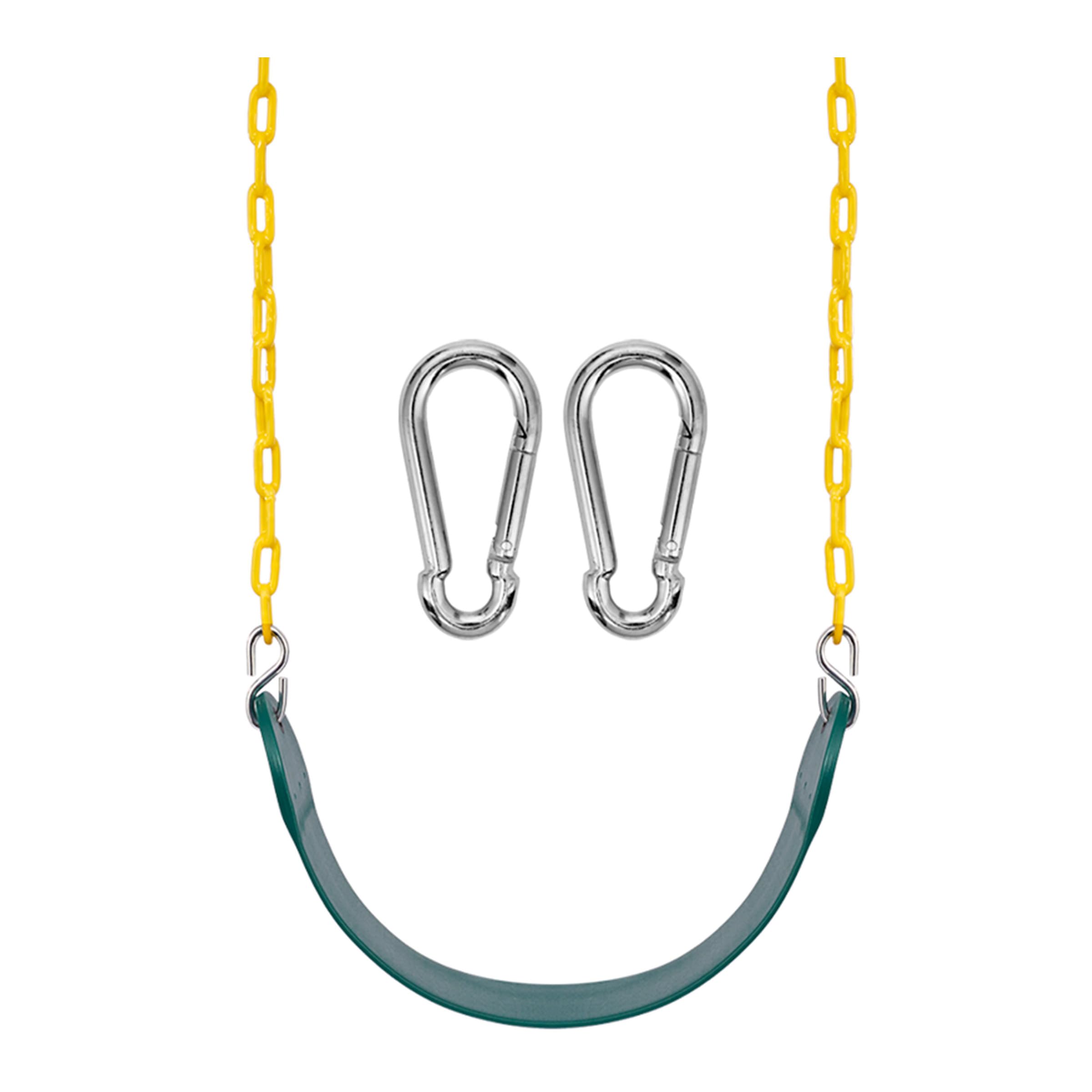 Sorbus heavy-duty green swing seat with 66-inch chain for sturdy backyard play.