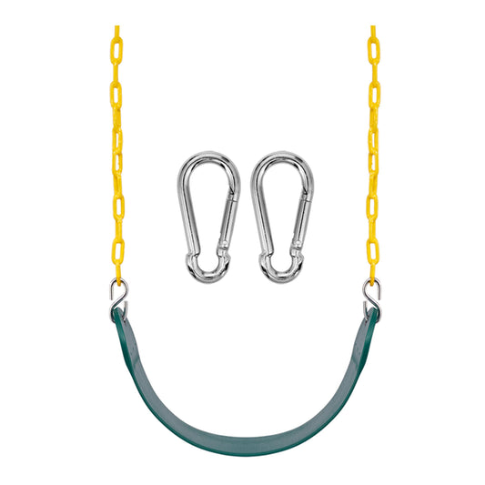 Sorbus heavy-duty green swing seat with 66-inch chain for sturdy backyard play.