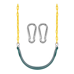 Sorbus heavy-duty green swing seat with 66-inch chain for sturdy backyard play.