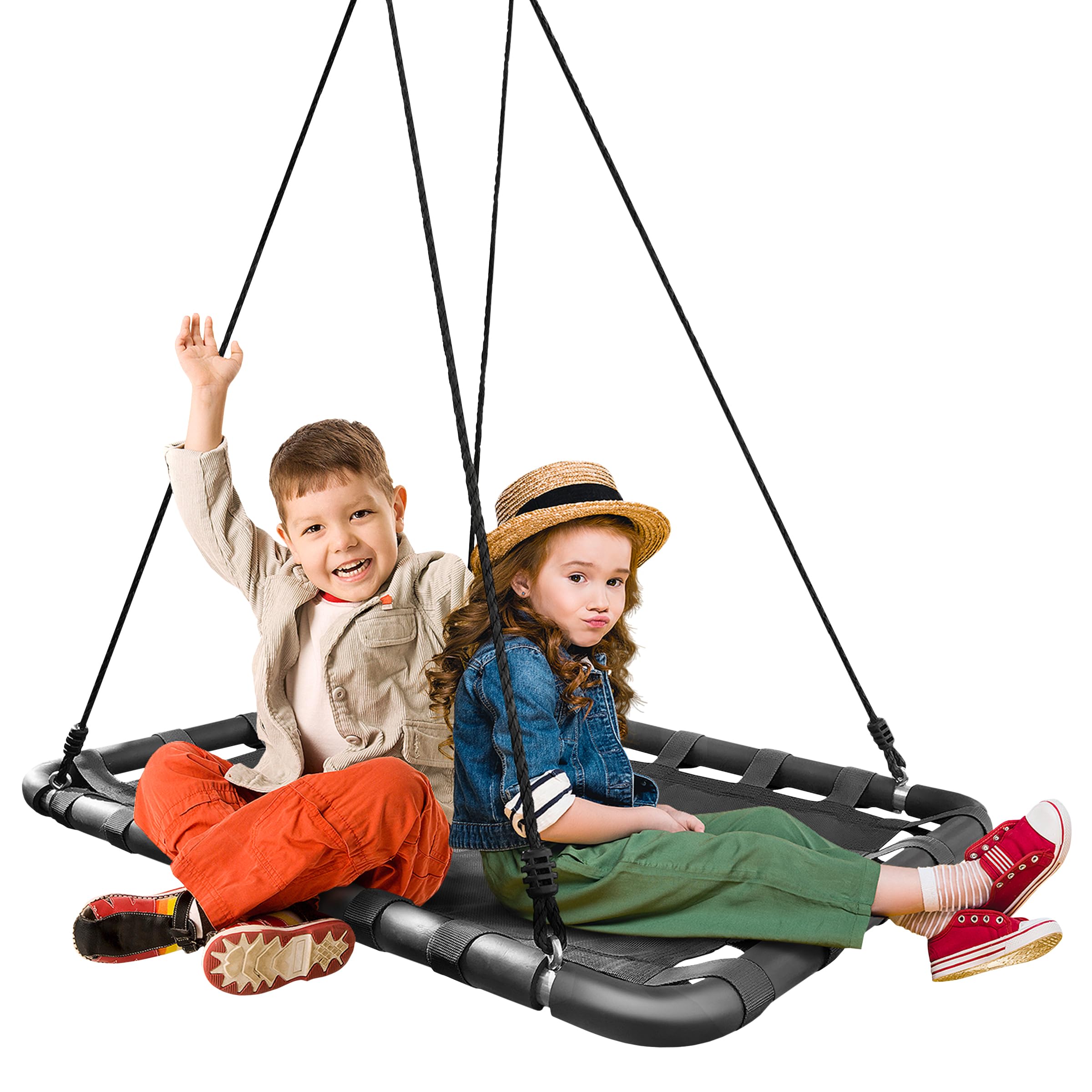 Sorbus rectangle mat seat swing provides a comfy kids' play nook