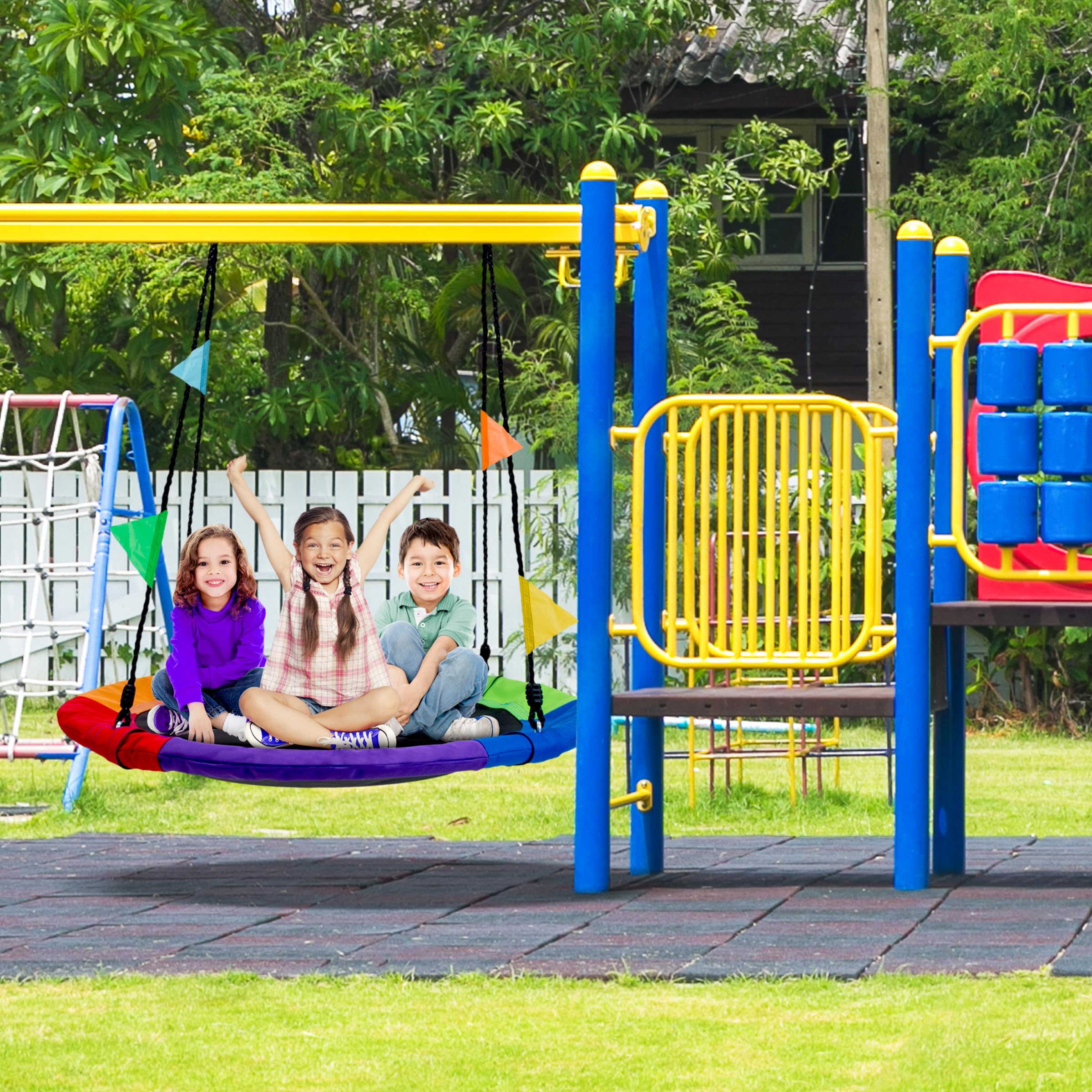 Sorbus saucer glider with adjustable ropes ideal for trees or swing sets