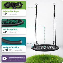 Sorbus saucer tree swing assembly kit enables quick installation.