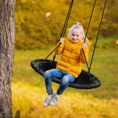 Sorbus Saucer Tree Swing packaging shows contents and clear setup instructions