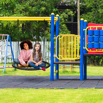 Sorbus Saucer Tree Swing steel frame close-up shows durable construction.