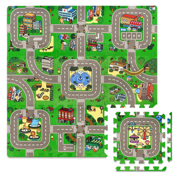 Sorbus Traffic Play Mat City Roads—colorful road map for imaginative car play