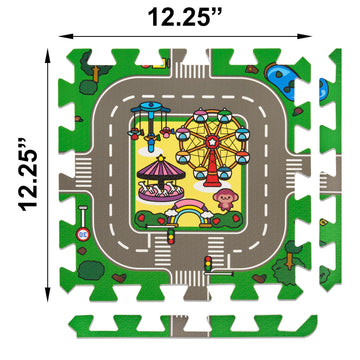 Sorbus Traffic Play Mat Easy Assembly—snap-together pieces for quick layout