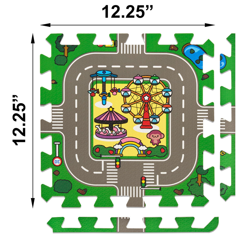 Sorbus Traffic Play Mat Easy Assembly—snap-together pieces for quick layout