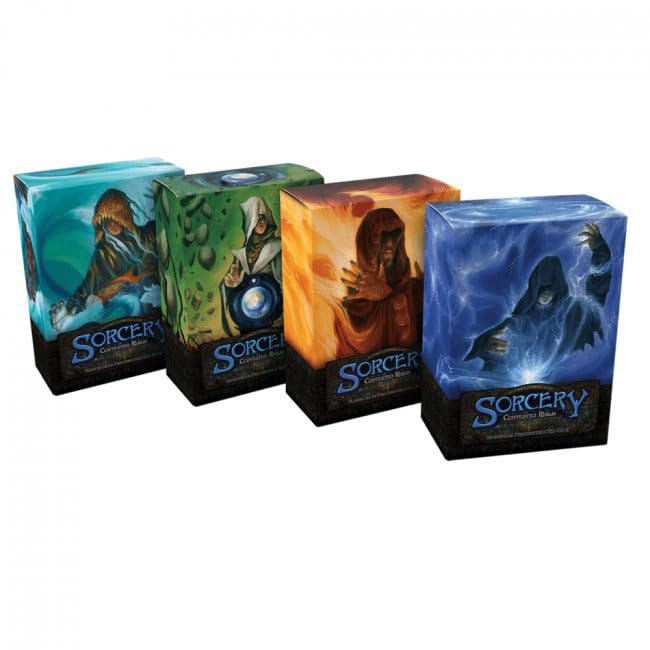 Sorcery Contested Realm Beta deck play scene highlights strategic card interactions.