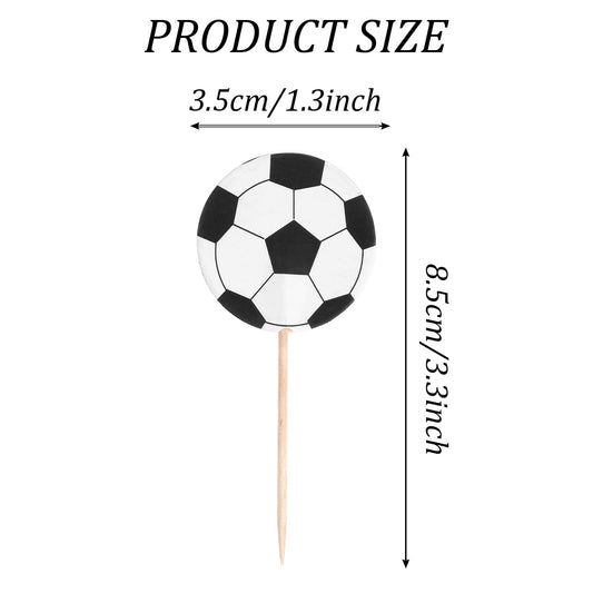 Sorcristy soccer ball cupcake topper enhances cupcakes with a bold look.