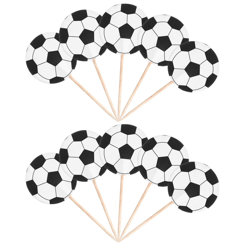 Sorcristy soccer ball toppers brighten treats for sports-themed celebrations.